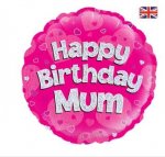 Oaktree 18" Happy Birthday Mum Pink