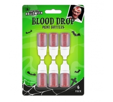 Halloween Blood Drop Mini Bottles 6 Pack