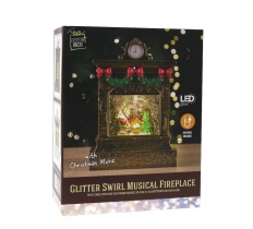 Glitter Swirl Musical Fireplace Led USB