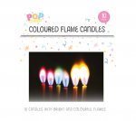 Coloured Flame Party Candles 10pk