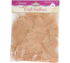 Eleganza Craft Marabout Feathers Mixed Sizes 3-8" Natural