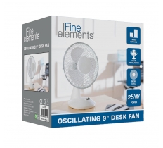 White 9 " Desk Fan Oscillating 2 Speed Settings