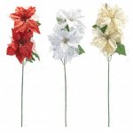 Glitter Poinsettia Spray 70cm