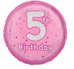 PINK 5 PRISM ROUND FOIL BALLOON 18"
