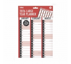 2026 Calendar R&B Full Year Wallplanner Folded