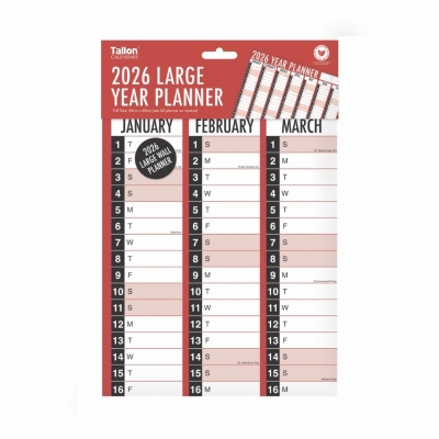 2026 Calendar R&B Full Year Wallplanner Folded