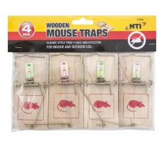 4Pc Wooden Mouse Traps