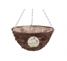 Garden 14 Inch Dark Rattan Hanging Basket