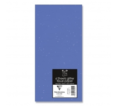 6 Glitter Tissue Paper Dark Blue