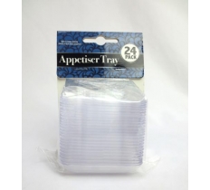 Appetiser Tray Mini Square Clear 24 Pack