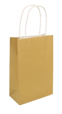 Gold Paper Party Bag With Handles 14X21X7cm