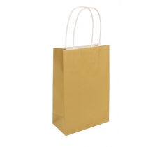 Gold Paper Party Bag With Handles 14X21X7cm