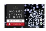 100 LED STATIC MAIN OPERATED CHRITSMAS LIGHTS BRIGHT WHITE