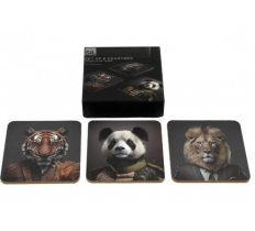 Jungle Animal Head Coasters 6PACK