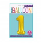 34" Classic Gold Number 1 Foil Balloon ( 1 )