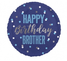 18" Birthday Brother Foil Balloon Round