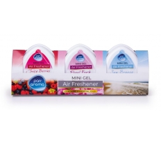 Mini Gel Air Fresh 3pk-juicy Ber, Floral F, Sea Br