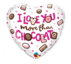 QUALATEX 18" HEART I LOVE YOU MORE THAN CHOCOLATE