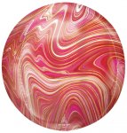 Red & Pink Marblez Orbz Xltm Foil Balloons 15"