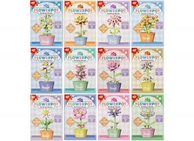 Nano Block Flower Potted Plant 11cm 12 Assorted