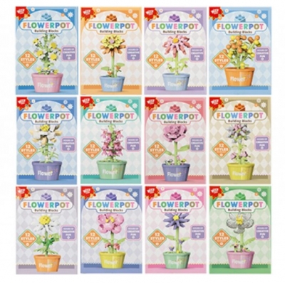 Nano Block Flower Potted Plant 11cm 12 Assorted