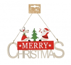 Merry Christmas Santa Sign 30Cm