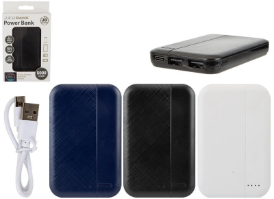 Juice Bank 5000MAH Power Bank with USB & Type C 3 Assorted