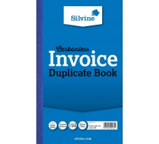 Silvine Carbonless Duplicate Invoice Book 210mm X 127mm