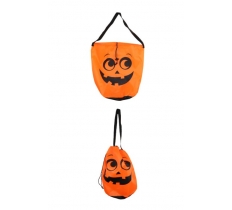Orange Pumpkin Halloween Bag with Drawstring (22cm x 35cm)