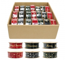 Christmas Ribbon Velvet Foil 25mm X 2.5m
