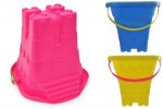 Square Castle Bucket 8" With Steps ( Assorted Colours )