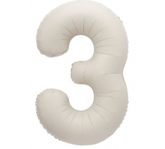 34" Nude Matt Foil Balloon Number 3