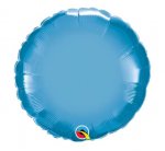Qualatex 18" Round Chrome Blue Plain Foil