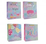 Girls Foiled Birthday Large Gift Bag 30x42x12cm