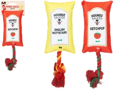 Sauces Oxford Dog Toy With Rope & Crinkle