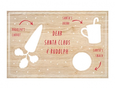 Wooden 'Snacks For Santa' Board 20cm X 30cm