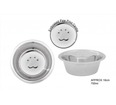 Stainless Steel Embossed Pet Bowl 16cm 300ml