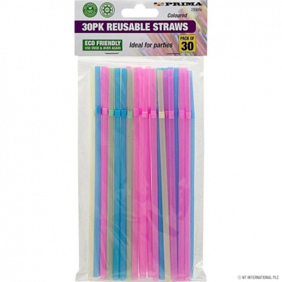 30 Pack Flexible Pla Straws