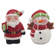 Santa And Snowman Salt & Pepper