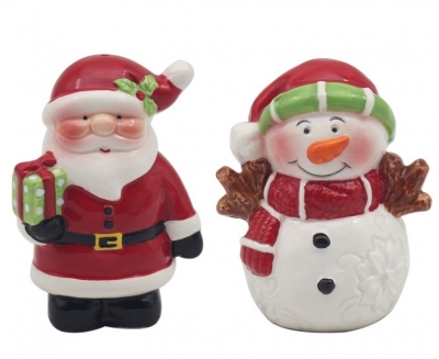 Santa And Snowman Salt & Pepper