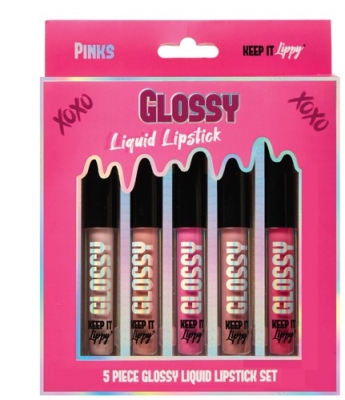 Liquid Lipstick Pink Glossy 5Pack