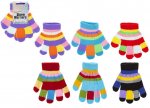 Childs Multi Colour Striped Magic Gloves