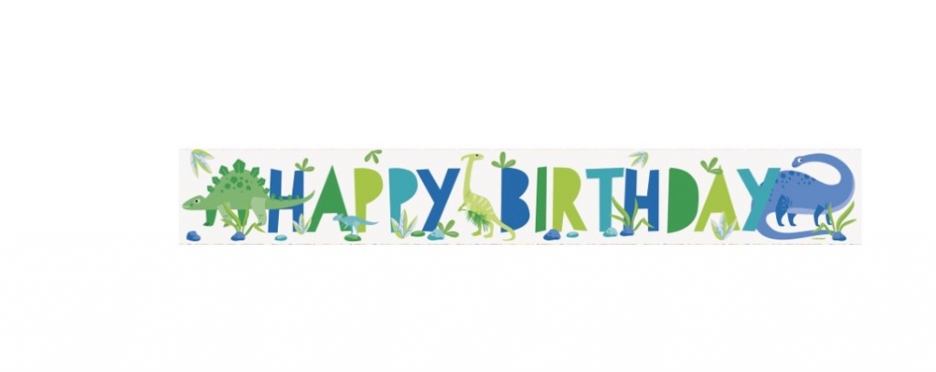 Blue/Green Happy Birthday Foil Banner 9ft - Click Image to Close