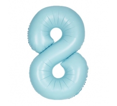 34" Unique Matte Blue Number 8 Foil Balloon