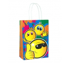 Smile Face Paper Party Bag With Handles 14cm X 21 cm X 7cm
