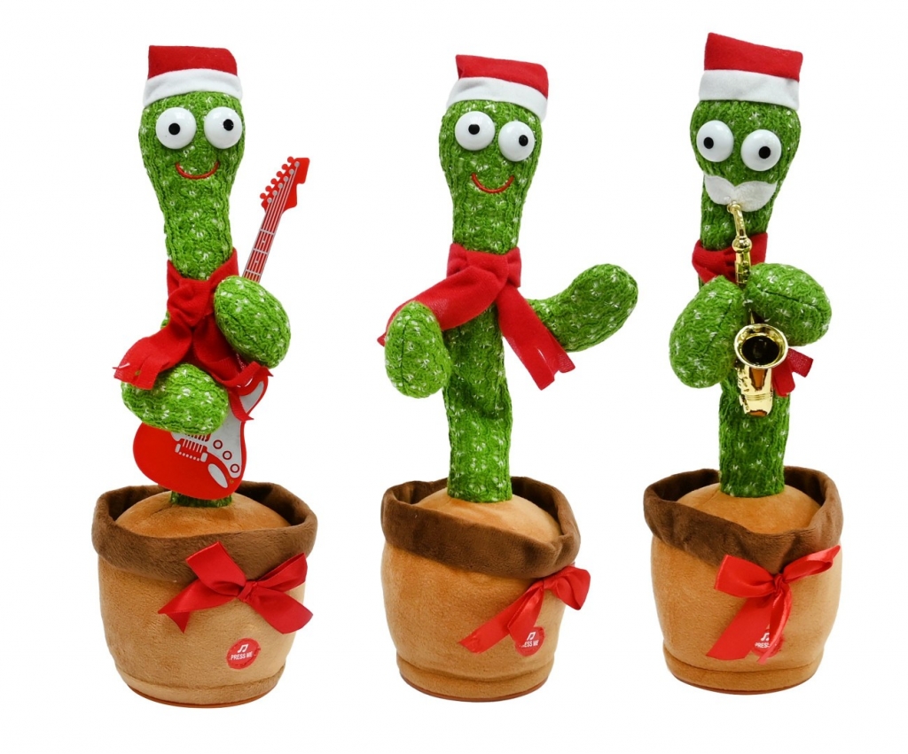 Sing N Twirl Christmas Cactus 34Cm - Click Image to Close