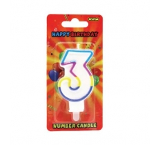 GSD Number 3 Birthday Candle