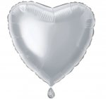 Solid Heart Foil Balloon 18" Silver