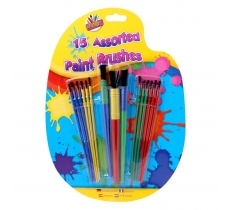 Tallon Assorted Plastic Handle Paint Brushes 15 Pack