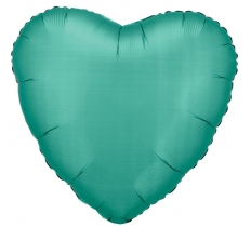 Amscan Silk Lustre Jade Green Heart Standard Foil Balloons